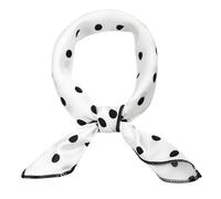 sourcing map 50cm/70cm 1950s Vintage Retro Polka Dot Square Scarf Head Neck Scarves Kerchief Neckerchief White Large