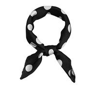 sourcing map 50cm/70cm 1950s Vintage Retro Polka Dot Square Scarf Head Neck Scarves Kerchief Neckerchief Black Big Dot Medium