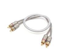 sourcing map 50cm Length Male to Male Copper RCA Stereo Audio Cord Cable Adapter