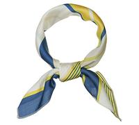 sourcing map 50cm Stripe Print Square Neck Wrap Scarves Head Scarf Kerchief Neckerchief Bandana for Women Yellow