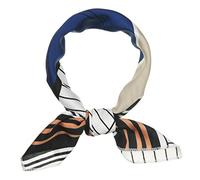 sourcing map 50cm Stripe Print Square Neck Wrap Scarves Head Scarf Kerchief Neckerchief Bandana for Women Blue
