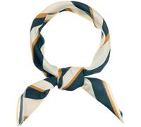 sourcing map 50cm Stripe Print Square Neck Wrap Scarves Head Scarf Kerchief Neckerchief Bandana for Women Peacock Green