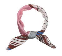 sourcing map 50cm Stripe Print Square Neck Wrap Scarves Head Scarf Kerchief Neckerchief Bandana for Women Pink
