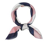 sourcing map 50cm Stripe Print Square Neck Wrap Scarves Head Scarf Kerchief Neckerchief Bandana for Women Pink White