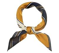sourcing map 50cm Stripe Print Square Neck Wrap Scarves Head Scarf Kerchief Neckerchief Bandana for Women Ginger