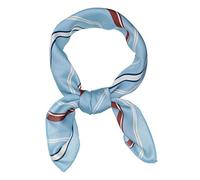 sourcing map 50cm Stripe Print Square Neck Wrap Scarves Head Scarf Kerchief Neckerchief Bandana for Women Sky Blue