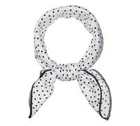 sourcing map 50cm Vintage Polka Dots Square Small Scarf Neck Scarves Kerchief Neckerchief Headscarf White