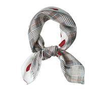 sourcing map 50cm Women Love Heart Silky Square Scarves Kerchief Neck Hair Scrunchies Scarf Neckerchief Red