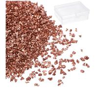 sourcing map 50g Crushed Glass 1-3mm Shiny Electroplating Irregular Broken Glass Chips for Crafts DIY Resin Art Decoration Mold Vase Filler, Light Red