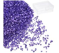 sourcing map 50g Crushed Glass 1-3mm Shiny Electroplating Irregular Broken Glass Chips for Crafts DIY Resin Art Decoration Mold Vase Filler, Blue Purple
