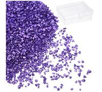 sourcing map 50g Crushed Glass 1-3mm Shiny Electroplating Irregular Broken Glass Chips for Crafts DIY Resin Art Decoration Mold Vase Filler, Electric Purple