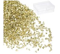 sourcing map 50g Crushed Glass 1-3mm Shiny Electroplating Irregular Broken Glass Chips for Crafts DIY Resin Art Decoration Mold Vase Filler, Shallow Gold