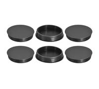 sourcing map 50mm/1.97" Plastic Hole Plugs, 6Pcs Flush Type Panel Round Snap in Fastener Knockout Locking Plugs for Furniture Insert End Caps Panels, Black