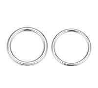 sourcing map 50mm 60mm OD 201 Stainless Steel O Rings, Welded Round Ring 4pcs