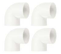 sourcing map 50mm 90 Degree Elbow, 4 Pcs PVC Pipe Fittings 2 Way Right Angle Elbow Side Outlet Adapter Coupling PVC Fitting Connectors for DIY Building Furniture, White