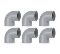 sourcing map 50mm 90 Degree Elbow, 6 Pcs PVC Pipe Fittings 2 Way Right Angle Elbow Side Outlet Adapter Coupling PVC Fitting Connectors for DIY Building Furniture, Grey