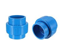 sourcing map 50mm X 50mm PVC Pipe Fitting Union Solvent Socket Quick Connector Blue 2pcs