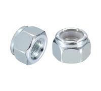 sourcing map 50Pcs 1/4"-28 Nylon Insert Hex Lock Nuts, Carbon Steel Self-Locking Nylon Insert Stop Nut for Industrial Construction Fasteners, White&White