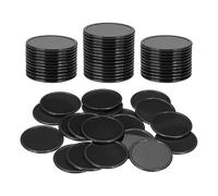 sourcing map 50Pcs 1.5 Inch Plastic Poker Chips, Mini Bingo Chips Learning Counters Counting Counters Disks Markers Opaque Game Tokens for Game Play Math Counting, Black
