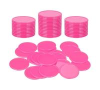 sourcing map 50Pcs 1.5 Inch Plastic Poker Chips, Mini Bingo Chips Learning Counters Counting Counters Disks Markers Opaque Game Tokens for Game Play Math Counting, Rose Red