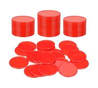 sourcing map 50Pcs 1.5 Inch Plastic Poker Chips, Mini Bingo Chips Learning Counters Counting Counters Disks Markers Opaque Game Tokens for Game Play Math Counting, Red