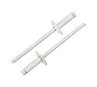 sourcing map 50Pcs 1/8"x3/8" Aluminum Blind Rivets, Aluminum Grip and Steel Mandrel, Large Flange Fastener Rivets for Metal, Furniture, Automotive, Gray