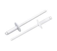 sourcing map 50Pcs 1/8"x3/8" Large Flange Head Blind Rivets, Zinc-Plated Carbon Steel Grip and Mandrel Cap Blind Rivets, White