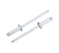 sourcing map 50Pcs 1/8"x3/8" Round Head Blind Rivets, Zinc-Plated Carbon Steel Grip and Mandrel Cap Blind Rivets, Silver