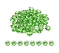 sourcing map 50Pcs 1 Hole Crystal Octagon Beads, 12mm K9 Glass Hanging Chandelier Beads Prisms Parts for Crystal Chandeliers Lamp Hanging Pendant Jewelry DIY Craft, Fruit Green
