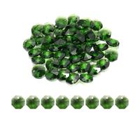 sourcing map 50Pcs 1 Hole Crystal Octagon Beads, 12mm K9 Glass Hanging Chandelier Beads Prisms Parts for Crystal Chandeliers Lamp Hanging Pendant Jewelry DIY Craft, Green