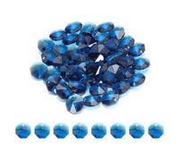 sourcing map 50Pcs 1 Hole Crystal Octagon Beads, 14mm K9 Glass Hanging Chandelier Beads Prisms Parts for Crystal Chandeliers Lamp Hanging Pendant Jewelry DIY Craft, Peacock Blue