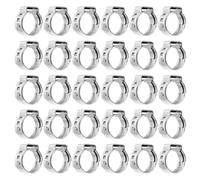 sourcing map 50Pcs 10.2-12.3mm Single Ear Hose Clamps 304 Stainless Steel Polished Stepless Hose Clamp for Automobile Pipe Connections Home Appliance Wiring and Pipes, Silver