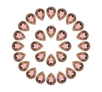 sourcing map 50Pcs 10 x 14 mm Teardrop Rhinestones Acrylic Pointed Back Rhinestone Beads Gems for Jewelry Making Costume Crystal Embellishments Crafts, Rose Gold