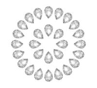 sourcing map 50Pcs 10 x 14 mm Teardrop Rhinestones Acrylic Pointed Back Rhinestone Beads Gems for Jewelry Making Costume Crystal Embellishments Crafts, White