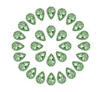 sourcing map 50Pcs 10 x 14 mm Teardrop Rhinestones Acrylic Pointed Back Rhinestone Beads Gems for Jewelry Making Costume Crystal Embellishments Crafts, Dark Green