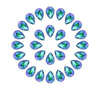sourcing map 50Pcs 10 x 14 mm Teardrop Rhinestones Acrylic Pointed Back Rhinestone Beads Gems for Jewelry Making Costume Crystal Embellishments Crafts,Water Blue