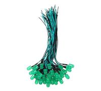 sourcing map 50pcs 10mm LED Diode Lights, Emerald Green DC 12V Pre-Wired Small Emitting LED Light High Brightness