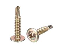 sourcing map 50Pcs #10x1" Phillips Head Self Tapping Screws, Carbon Steel Self Drilling Flat Head High-Strength Quick Tapping Screws Wood Screw for Wood, Metal, Plastic, Color Zinc