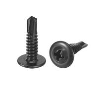 sourcing map 50Pcs #10x3/4" Phillips Head Self Tapping Screws, Carbon Steel Self Drilling Flat Head High-Strength Quick Tapping Screws Wood Screw for Wood, Metal, Plastic, Black
