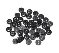 sourcing map 50pcs 14L Black Round Sewing Buttons 9mm 11/32" Resin 2-Hole Fish Eye Craft Replacement Button for Craft Pants Dress Skirt Clothing Fastener Buttons