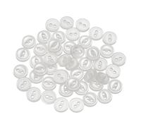 sourcing map 50pcs 14L Cream White Round Sewing Buttons 9mm 11/32" Resin 2-Hole Fish Eye Craft DIY Replacement Button for Craft Pants Dress Skirt Clothing Fastener Buttons