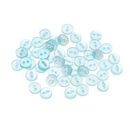 sourcing map 50pcs 14L Lake Blue Round Sewing Buttons 9mm 11/32" Resin 2-Hole Fish Eye Craft Replacement Button for Craft Pants Dress Skirt Clothing Fastener Buttons