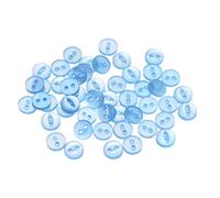sourcing map 50pcs 14L Sky Blue Round Sewing Buttons 9mm 11/32" Resin 2-Hole Fish Eye Craft Replacement Button for Craft Pants Dress Skirt Clothing Fastener Buttons