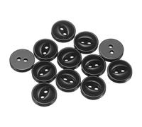 sourcing map 50pcs 16L Black Round Sewing Buttons 10mm 3/8" Resin 2-Hole Fish Eye Craft DIY Replacement Button for Craft Pants Dress Skirt Clothing Fastener Buttons