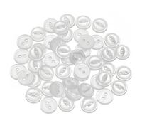 sourcing map 50pcs 16L Cream White Round Sewing Buttons 10mm 3/8" Resin 2-Hole Fish Eye Craft DIY Replacement Button for Craft Pants Dress Skirt Clothing Fastener Buttons