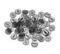 sourcing map 50pcs 16L Grey Round Sewing Buttons 10mm 3/8" Resin 2-Hole Fish Eye Craft Replacement Button for Craft Pants Dress Skirt Clothing Fastener Buttons