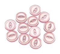 sourcing map 50pcs 16L Pink Round Sewing Buttons 10mm 3/8" Resin 2-Hole Fish Eye Craft DIY Replacement Button for Craft Pants Dress Skirt Clothing Fastener Buttons