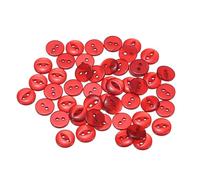 sourcing map 50pcs 16L Red Round Sewing Buttons 10mm 3/8" Resin 2-Hole Fish Eye Craft Replacement Button for Craft Pants Dress Skirt Clothing Fastener Buttons