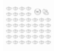 sourcing map 50pcs 16L Round Faux Pearl Buttons 10mm 3/8" Half Ball Dome Metal Shank Sewing Buttons Replacement DIY Small Button for Clothing Bridal Wedding Dress DIY Crafts, Bright White