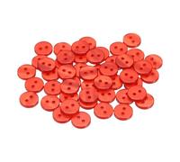 sourcing map 50pcs 16L Sewing Buttons 3/8"(10mm) Resin Round Flat 2-Hole Craft Clothing Replacement Button for Coats Sewing Clothing and DIY, Red
